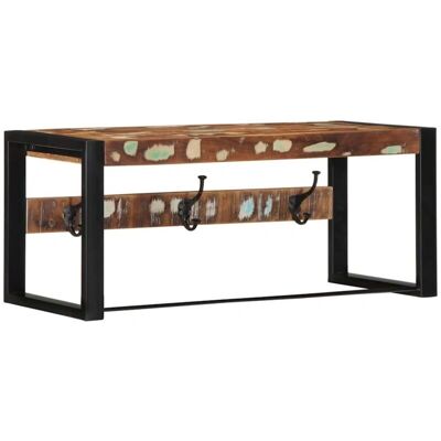vidaXL Garderobe Mehrfarbig 80x35x35 cm Massives Wiederverwendetes Holz - Garderobe vidaXL Garderobe Mehrfarbig 80x35x35 cm Massives Wiederverwendetes Holz - Garderobe