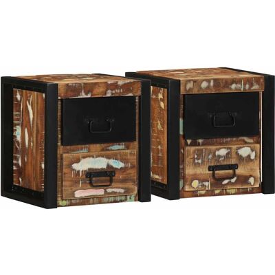 vidaXL Nachttisch - 4015956 - Mehrfarbig - Massives Altholz vidaXL Nachttisch - 4015956 - Mehrfarbig - Massives Altholz