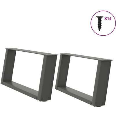 vidaXL U-förmige Couchtischbeine 60x(30-31)cm Stahl Anthrazit vidaXL U-förmige Couchtischbeine 60x(30-31)cm Stahl Anthrazit