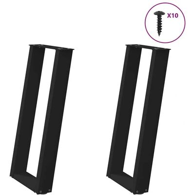 vidaXL U-Shape Console Table Legs - 72-73 cm - Black - Steel - Furniture DIY vidaXL U-Shape Console Table Legs - 72-73 cm - Black - Steel - Furniture DIY