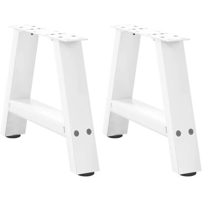 vidaXL Couchtischbeine A-Form 2 Stück Weiß Stahl - Couchtischbeine vidaXL Couchtischbeine A-Form 2 Stück Weiß Stahl - Couchtischbeine
