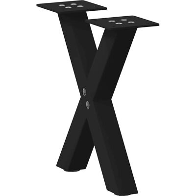 vidaXL Couchtischbeine X-Form Schwarz 30x30 cm Stahl - Couchtischbeine vidaXL Couchtischbeine X-Form Schwarz 30x30 cm Stahl - Couchtischbeine
