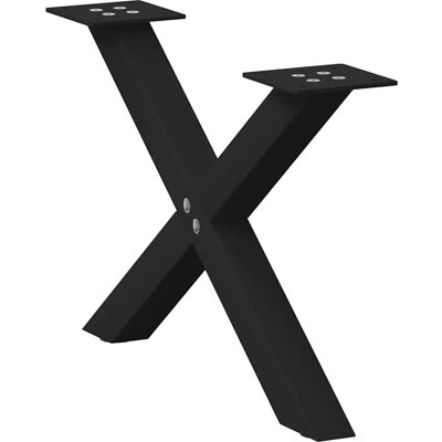 vidaXL Patas de mesa de centro en forma de X negras 50x(30-31)cm Acero vidaXL Patas de mesa de centro en forma de X negras 50x(30-31)cm Acero
