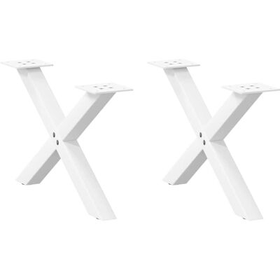vidaXL Witte X-vormige tafelpoten - 60x(30-31) cm, 2 stuks vidaXL Witte X-vormige tafelpoten - 60x(30-31) cm, 2 stuks