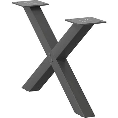 vidaXL X-vormige stalen salontafelpoten 2 stuks Antraciet - Tafel vidaXL X-vormige stalen salontafelpoten 2 stuks Antraciet - Tafel
