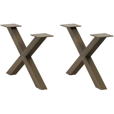 vidaXL Salontafelpoten X-Shape 2 stuks Natuurstaal 60x(30-31) cm - Salontafelpoten vidaXL Salontafelpoten X-Shape 2 stuks Natuurstaal 60x(30-31) cm - Salontafelpoten