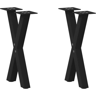 vidaXL Black X-Shape Coffee Table Legs 28x(42-43)cm Steel 2 pcs vidaXL Black X-Shape Coffee Table Legs 28x(42-43)cm Steel 2 pcs