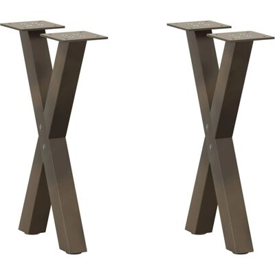 vidaXL Coffee Table Legs X-shape 2 pcs. Natural Steel 28x(42-43) cm - Coffee Table Legs vidaXL Coffee Table Legs X-shape 2 pcs. Natural Steel 28x(42-43) cm - Coffee Table Legs