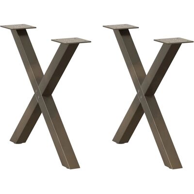 vidaXL Coffee table legs X-shape 50x(42-43) cm natural steel - Coffee table legs vidaXL Coffee table legs X-shape 50x(42-43) cm natural steel - Coffee table legs