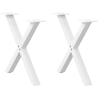 vidaXL Salontafellijven X-Vorm 2 stuks Wit - Salontafel vidaXL Salontafellijven X-Vorm 2 stuks Wit - Salontafel