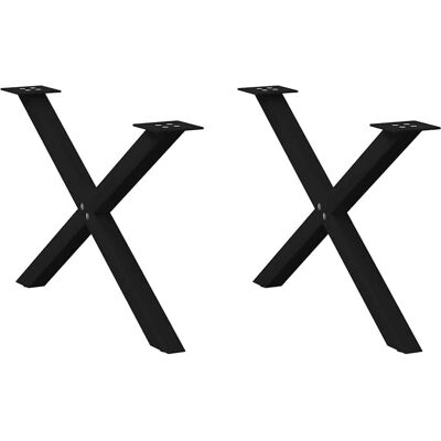 vidaXL Sorte X-formede sofabordben - 70x(42-43)cm vidaXL Sorte X-formede sofabordben - 70x(42-43)cm