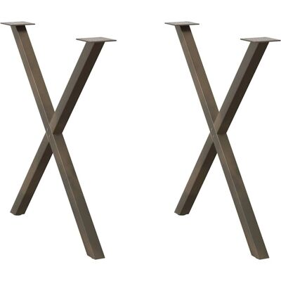 vidaXL Dining table legs X-shape 2 pcs. natural steel 80x(72-73) cm - Dining table legs vidaXL Dining table legs X-shape 2 pcs. natural steel 80x(72-73) cm - Dining table legs