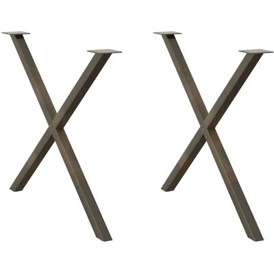 vidaXL Dining Table Legs X-shape - 2 pcs - Brown vidaXL Dining Table Legs X-shape - 2 pcs - Brown