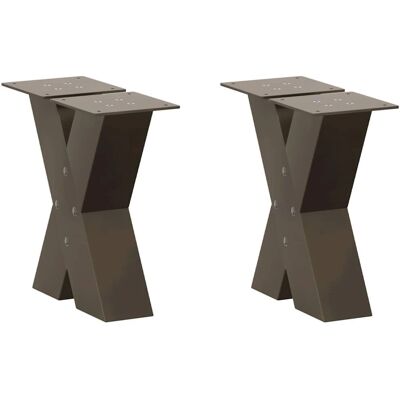 vidaXL Salontafelpoten X-vorm 2 stuks natuurlijk staal 30x(30-31) cm - Poten voor salontafel vidaXL Salontafelpoten X-vorm 2 stuks natuurlijk staal 30x(30-31) cm - Poten voor salontafel