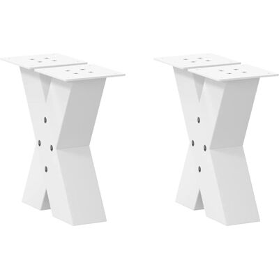 vidaXL X-Form Couchtischbeine 40x(30-31) cm Weiß Stahl - Couchtisch Beine vidaXL X-Form Couchtischbeine 40x(30-31) cm Weiß Stahl - Couchtisch Beine