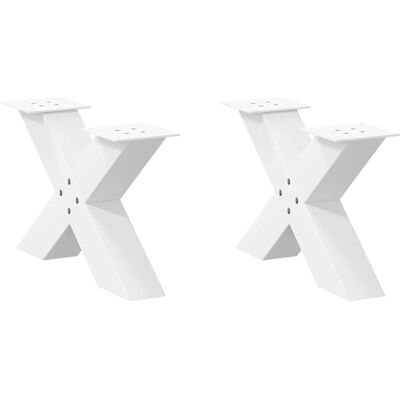 vidaXL Couchtischbeine X-Form 2 Stück Weiß 50x30-31 cm Stahl vidaXL Couchtischbeine X-Form 2 Stück Weiß 50x30-31 cm Stahl