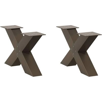 vidaXL Coffee Table Legs - X-shape 50x(30-31) cm Natural Steel vidaXL Coffee Table Legs - X-shape 50x(30-31) cm Natural Steel