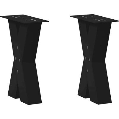 vidaXL Salontafelpoten X-vorm 2 stuks Zwart 28x(42-43) cm Staal - Salontafelpoten vidaXL Salontafelpoten X-vorm 2 stuks Zwart 28x(42-43) cm Staal - Salontafelpoten