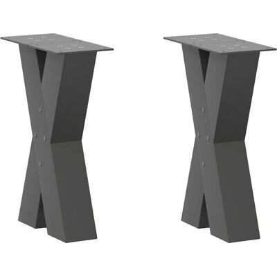 vidaXL Salontafelpoten X-vorm 2 stuks Antraciet 28x(42-43) cm Staal vidaXL Salontafelpoten X-vorm 2 stuks Antraciet 28x(42-43) cm Staal