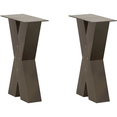 vidaXL Coffee table legs X-shape 2 pcs. natural steel 38x(42-43) cm - Coffee table legs vidaXL Coffee table legs X-shape 2 pcs. natural steel 38x(42-43) cm - Coffee table legs