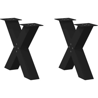 vidaXL Schwarze X-förmige Tischbeine 60x(42-43)cm 2er-Set vidaXL Schwarze X-förmige Tischbeine 60x(42-43)cm 2er-Set