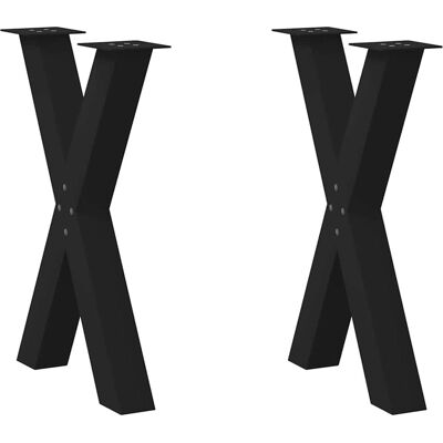 vidaXL Zwarte X-vormige Eettafelpoten - Poten voor eettafel vidaXL Zwarte X-vormige Eettafelpoten - Poten voor eettafel