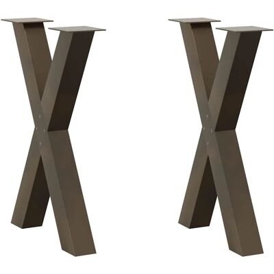 Vidaxl X-Form Table Legs 2pcs Natural Steel 60x(72-73)cm Vidaxl X-Form Table Legs 2pcs Natural Steel 60x(72-73)cm