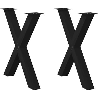 vidaXL X-Shaped Dining Table Legs - Heavy Steel Support vidaXL X-Shaped Dining Table Legs - Heavy Steel Support