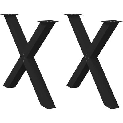 vidaXL Zwarte X-vormige eettafelpoten - 2 stuks vidaXL Zwarte X-vormige eettafelpoten - 2 stuks