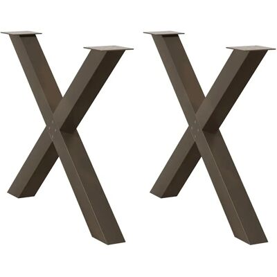 Vidaxl X-Shaped Table Legs 2pcs Natural Steel 90x(72-73)cm Vidaxl X-Shaped Table Legs 2pcs Natural Steel 90x(72-73)cm