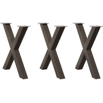 Vidaxl - X-Shape Table Legs 3 pcs Steel Natural 70x(72-73)cm - Table Legs Vidaxl - X-Shape Table Legs 3 pcs Steel Natural 70x(72-73)cm - Table Legs