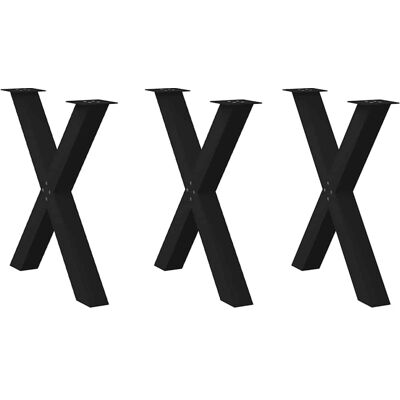vidaXL Schwarze Stahl X-Form Esstischbeine - 80x(72-73)cm vidaXL Schwarze Stahl X-Form Esstischbeine - 80x(72-73)cm