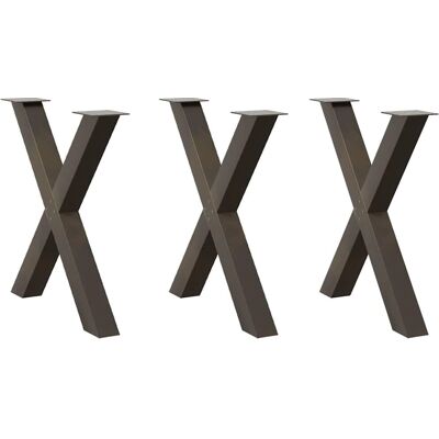 vidaXL Esstischbeine X-Form 3 Stk. Naturstahl 80x(72-73) cm vidaXL Esstischbeine X-Form 3 Stk. Naturstahl 80x(72-73) cm