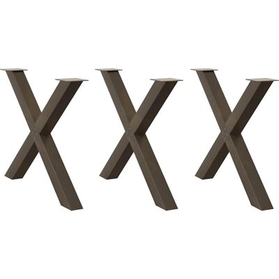 vidaXL Esstischbeine X-Form 3 Stk. Naturstahl 90x(72-73) cm - Tischbeine vidaXL Esstischbeine X-Form 3 Stk. Naturstahl 90x(72-73) cm - Tischbeine