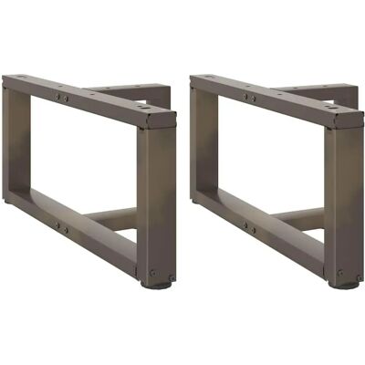 vidaXL Sofabordben T-form 2 stk naturligt stål 60x25x(30-31) cm vidaXL Sofabordben T-form 2 stk naturligt stål 60x25x(30-31) cm