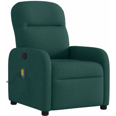 Chaise d'appoint VidaXL - Fauteuil en tissu vert foncé avec massage et réglage d'inclinaison - Publicité Chaise d'appoint VidaXL - Fauteuil en tissu vert foncé avec massage et réglage d'inclinaison - Publicité
