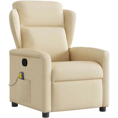 Fauteuil d'accent VidaXL - Crème - Reclinable manuel - Structure solide - Publicité Fauteuil d'accent VidaXL - Crème - Reclinable manuel - Structure solide - Publicité