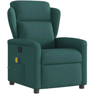 Chaise d'accent VidaXL - Fauteuil de massage en tissu vert foncé - Publicité Chaise d'accent VidaXL - Fauteuil de massage en tissu vert foncé - Publicité