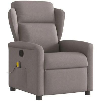Chaise d'appoint VidaXL - Fauteuil de massage inclinable gris taupe - Publicité Chaise d'appoint VidaXL - Fauteuil de massage inclinable gris taupe - Publicité