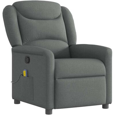 VidaXL Accent Stoel - Donkergrijs - Massage Fauteuil VidaXL Accent Stoel - Donkergrijs - Massage Fauteuil