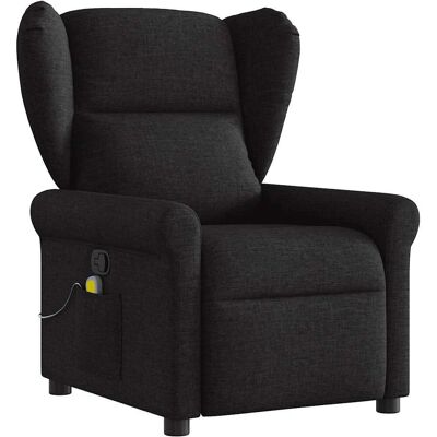 Chaise d'accent VidaXL - Reclinable manuel, Massage, Noir - Publicité Chaise d'accent VidaXL - Reclinable manuel, Massage, Noir - Publicité