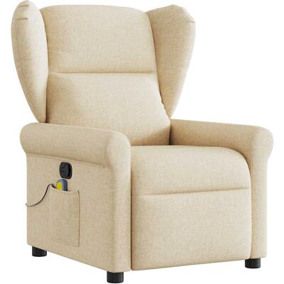 chaise d'accent VidaXL - Reclinable manuel, Massage, Tissu Crème - Publicité chaise d'accent VidaXL - Reclinable manuel, Massage, Tissu Crème - Publicité