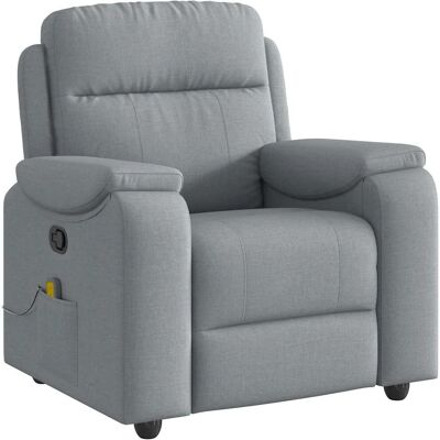 Chaise d'accent VidaXL - Gris clair, Reclinable, 6 points de vibration - Publicité Chaise d'accent VidaXL - Gris clair, Reclinable, 6 points de vibration - Publicité