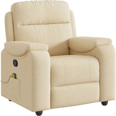 Chaise d'accent VidaXL - Crème - Reclinable, Massage, Tissu Durable - Publicité Chaise d'accent VidaXL - Crème - Reclinable, Massage, Tissu Durable - Publicité
