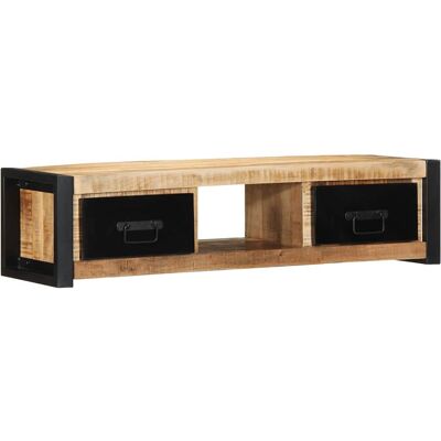 VidaXL TV-Schrank - Mangoholz - 100x30x25 cm - Schwarz & Braun VidaXL TV-Schrank - Mangoholz - 100x30x25 cm - Schwarz & Braun