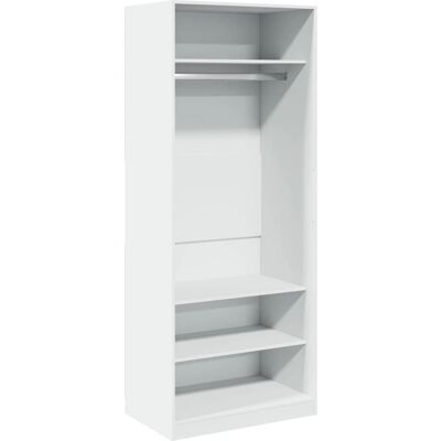 vidaXL Witte Garderobekast 80x50x200 cm Engineered Wood - Garderobe vidaXL Witte Garderobekast 80x50x200 cm Engineered Wood - Garderobe