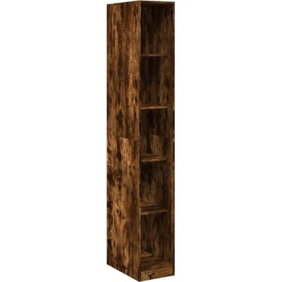 Armoire en bois d'ingénierie chêne fumé 30x50x200 cm - Rangement - Publicité Armoire en bois d'ingénierie chêne fumé 30x50x200 cm - Rangement - Publicité