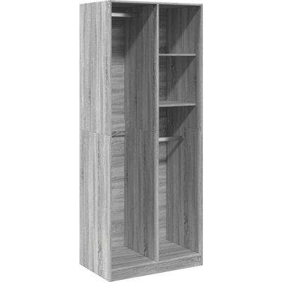 vidaXL Grey Sonoma Wardrobe - 80x50x200 cm - Storage Furniture vidaXL Grey Sonoma Wardrobe - 80x50x200 cm - Storage Furniture