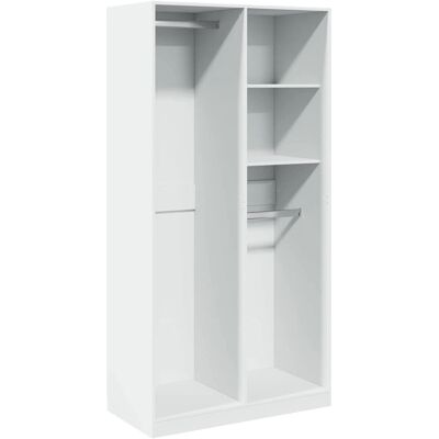 vidaXL Witte 100x50x200 cm Garderobe - Opbergruimte & Planken vidaXL Witte 100x50x200 cm Garderobe - Opbergruimte & Planken