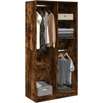 vidaXL Skab af røgfyldt eg - 100x50x200 cm - 2 hylder vidaXL Skab af røgfyldt eg - 100x50x200 cm - 2 hylder